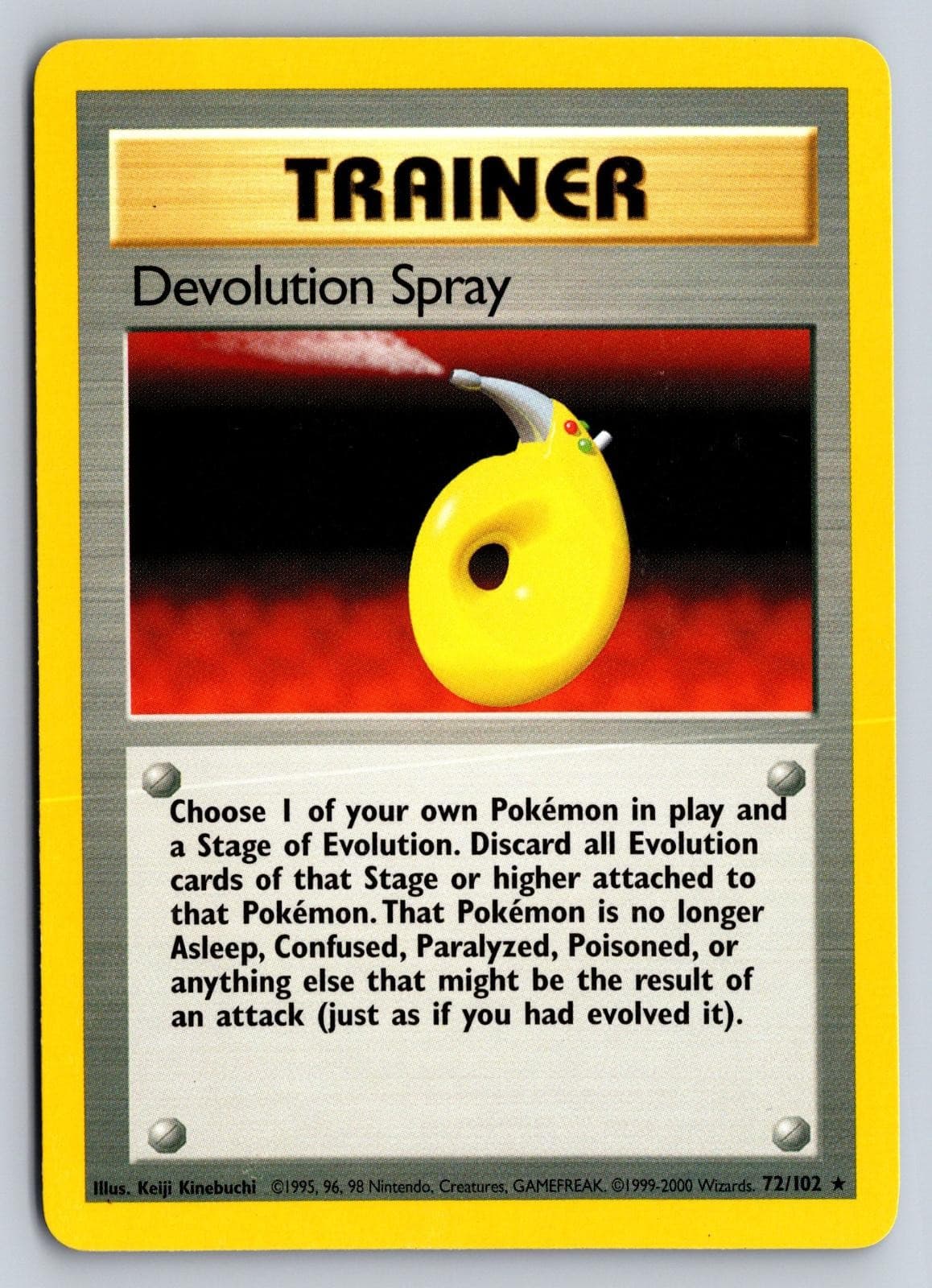 Devolution Spray 72/102 Base Set Unlimited Pokemon Kinebuchi