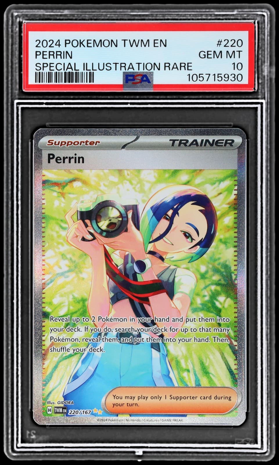 2024 Pokemon Twilight Masquerade Perrin #220 PSA 10 Special Illustration Rare