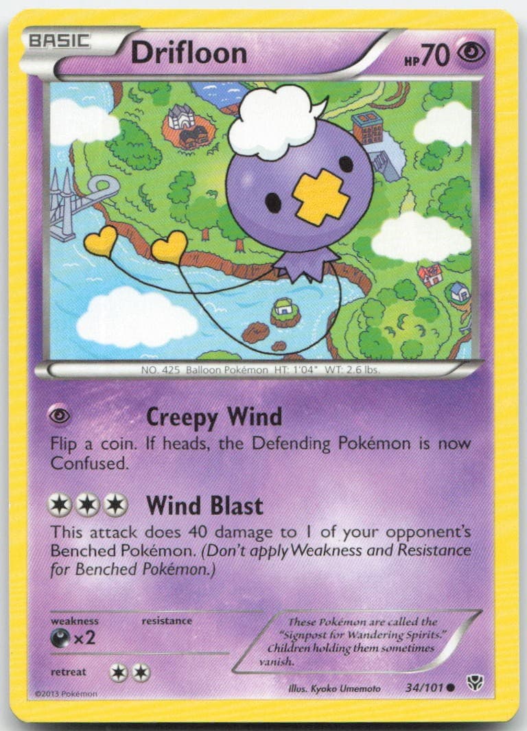 Drifloon 34/101 Common Plasma Blast Pokemon Near Mint