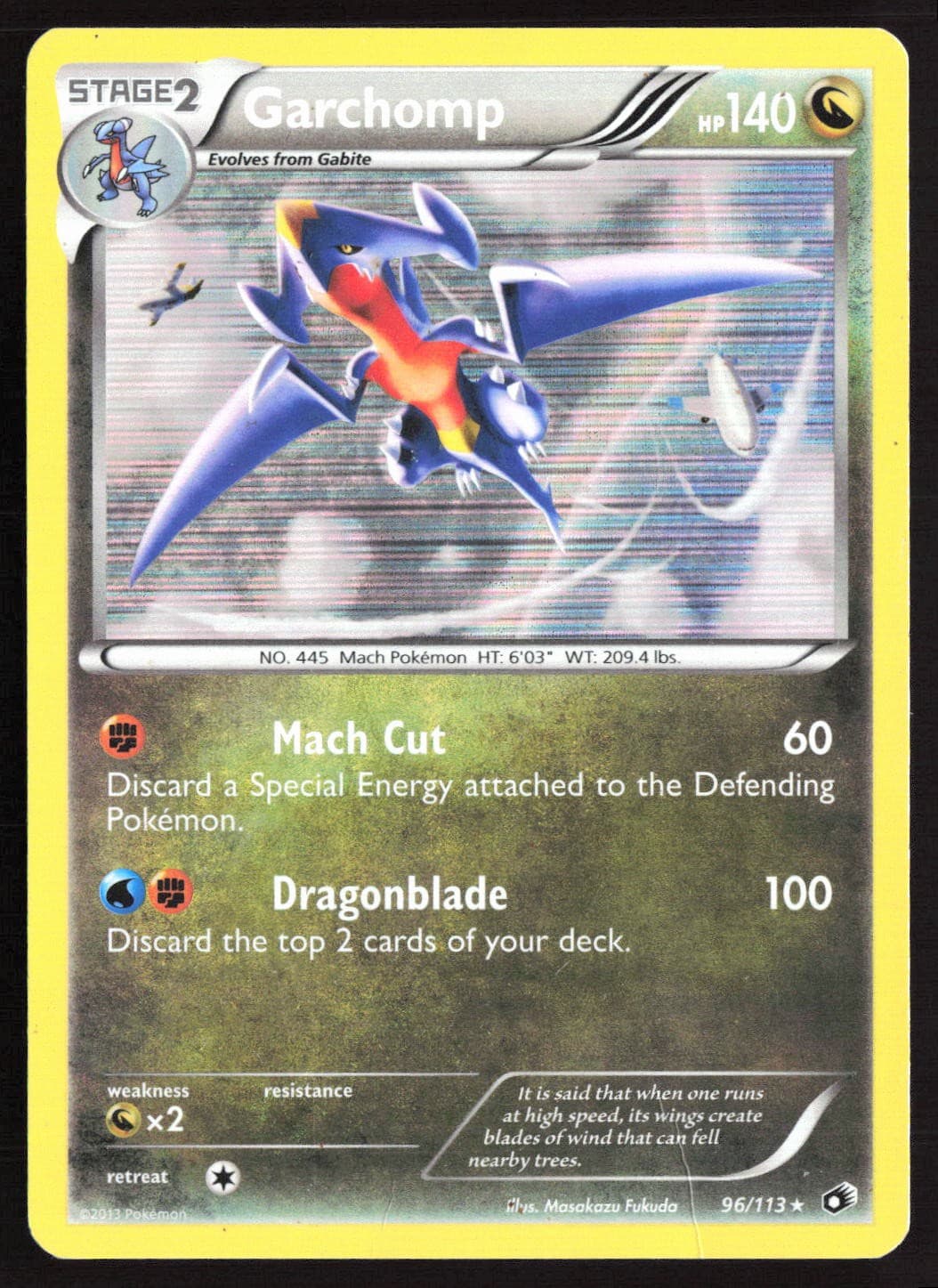 Pokemon Garchomp Holo Legendary Treasures 96/113 HP