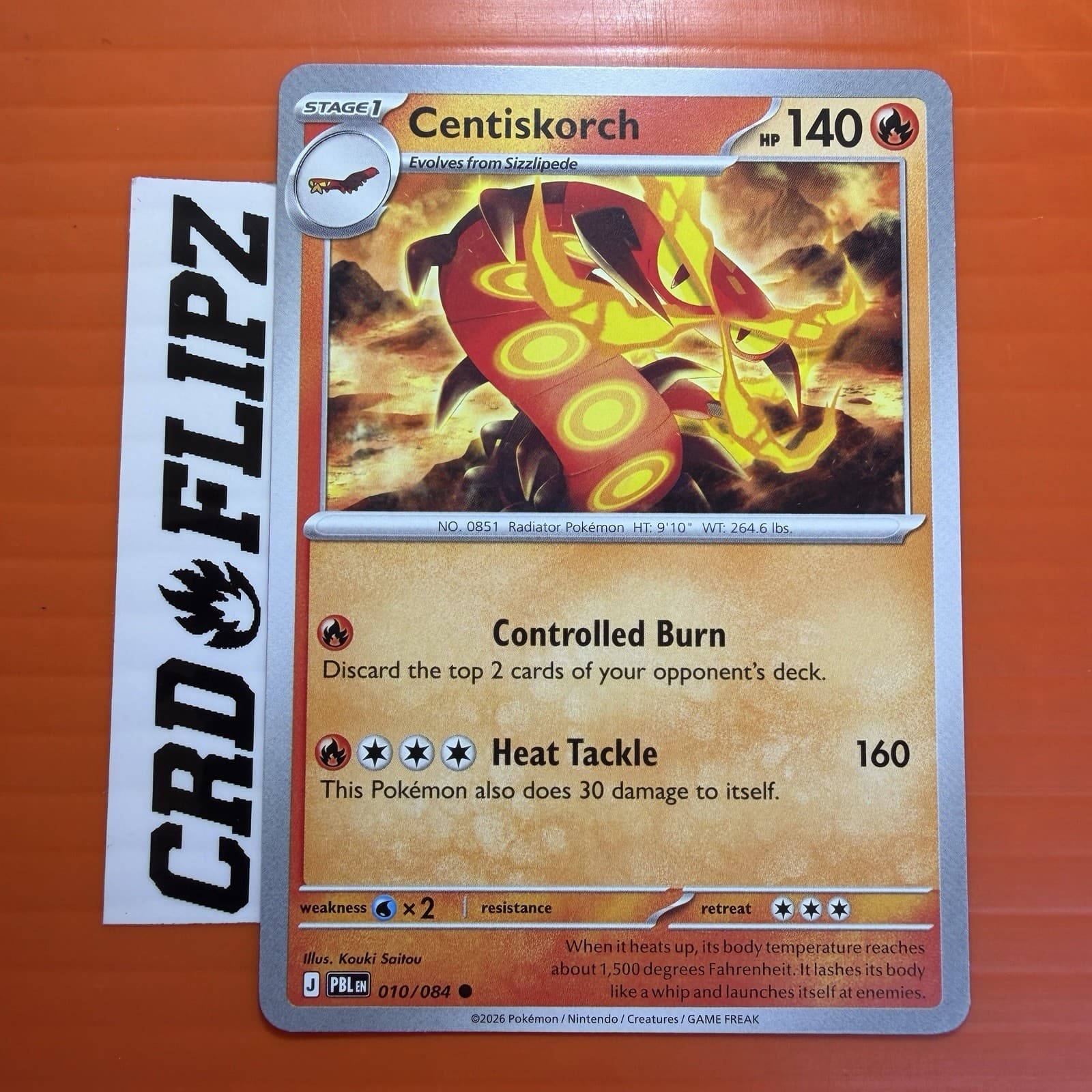 Pokemon Pitch Black Centiskorch 10/84 common NM