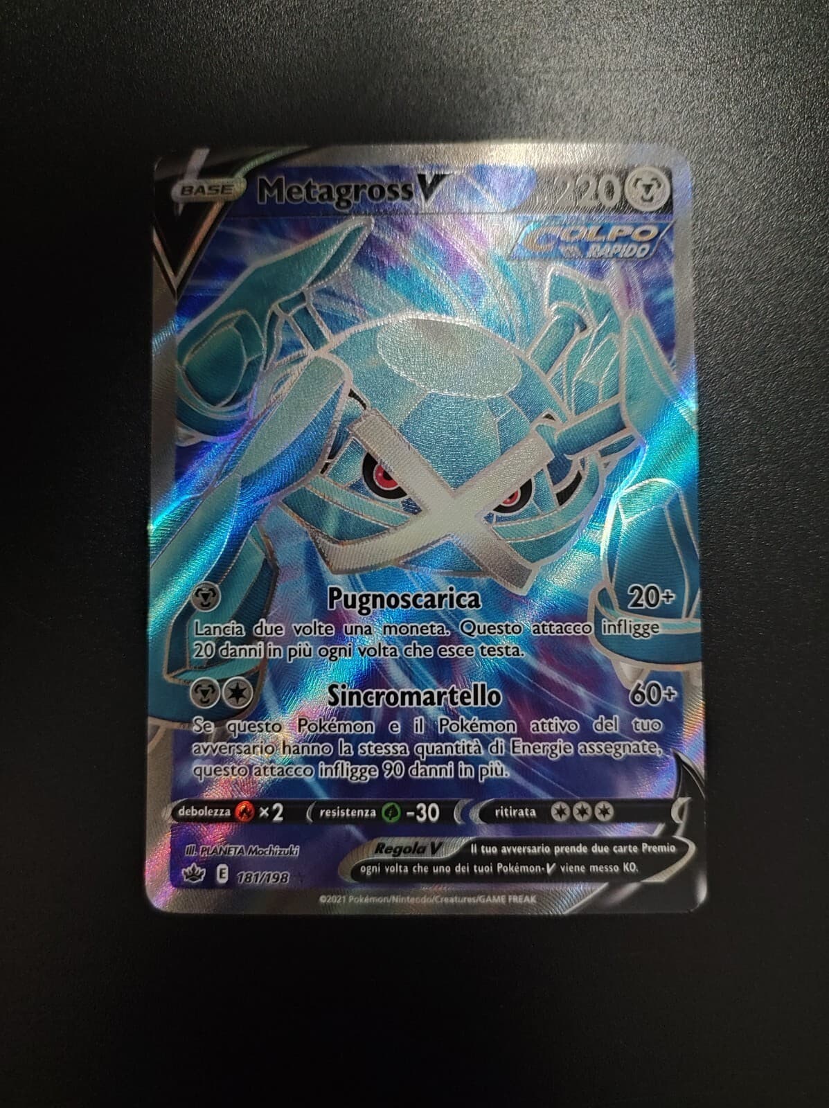 Carta Pokémon Metagross V 181/198 - Regno Glaciale ITA  Full Art