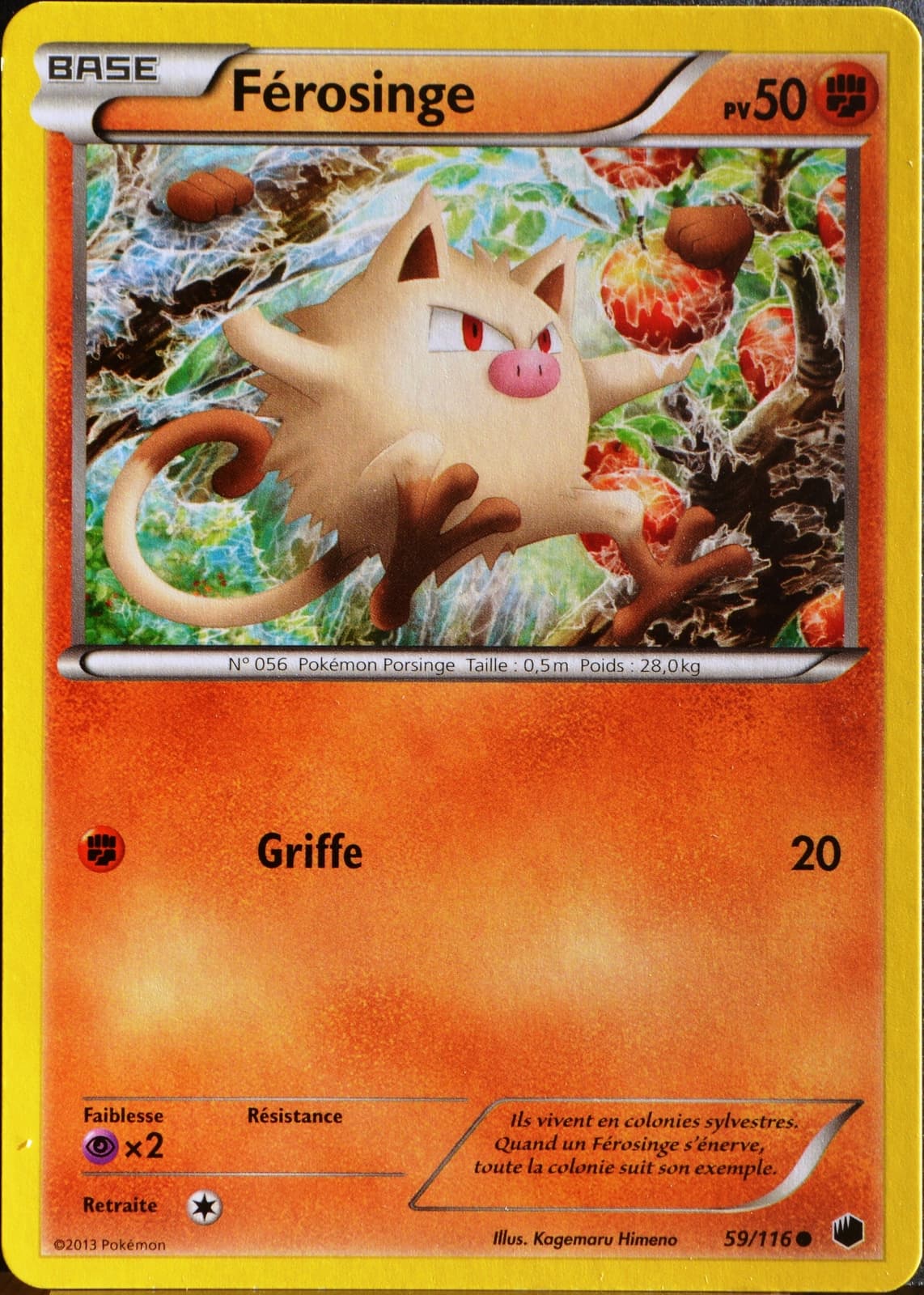 carte Pokémon Férosinge 50 PV 59/116 GLACIATION PLASMA NEUF FR