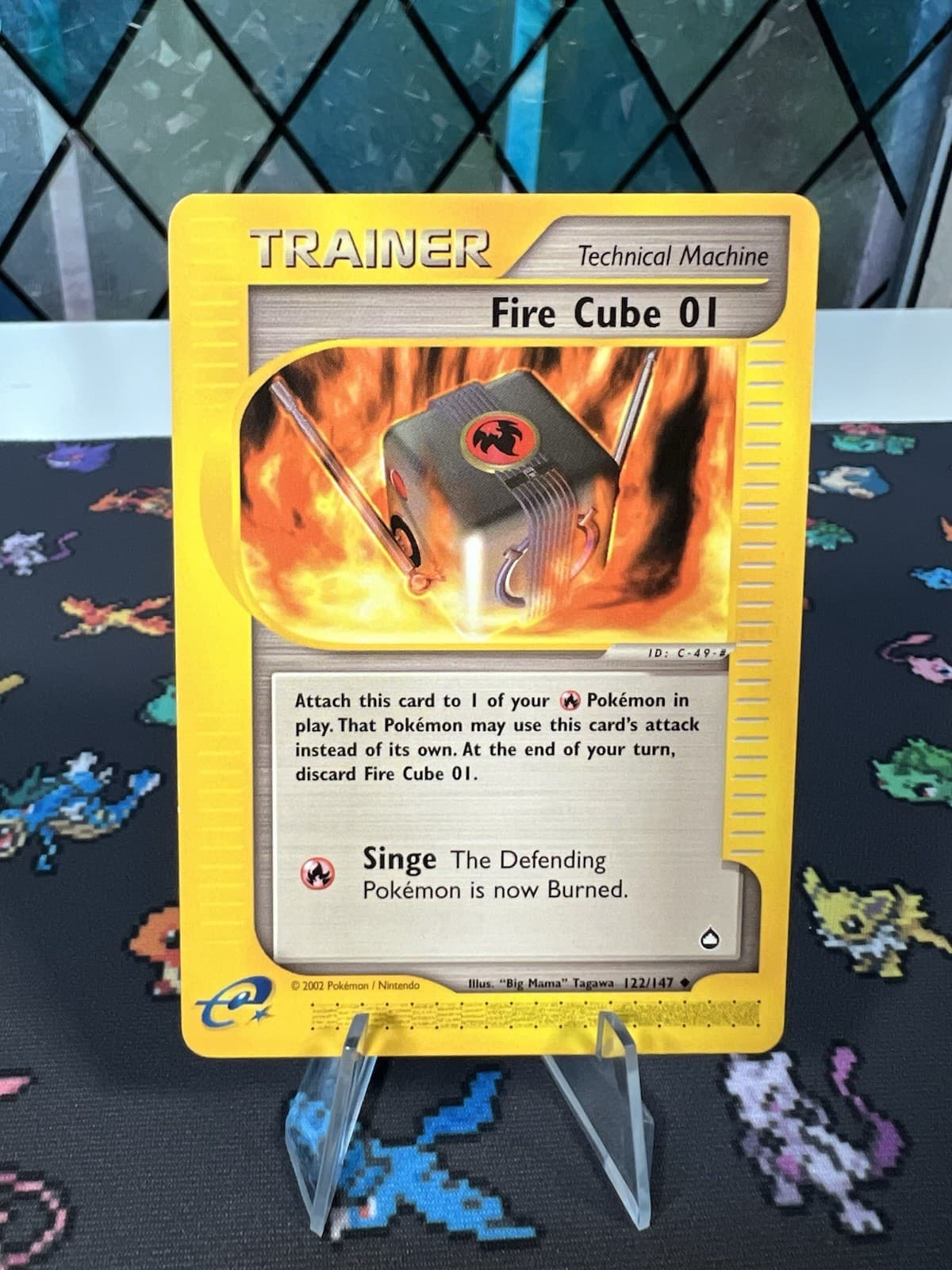 Fire Cube 01 #122 Aquapolis 2002 122/147 E-Reader Trainer Pokemon Card