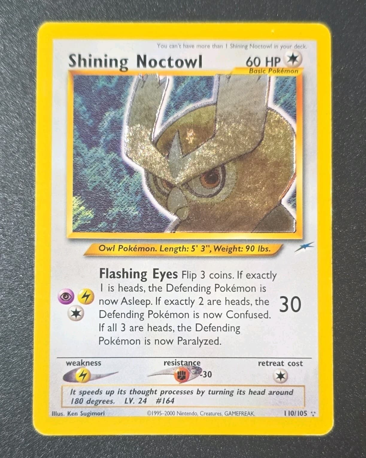 Pokemon Company Pokemon TCG Shining Noctowl 110/105 Neo Destiny Holo Secret Rare