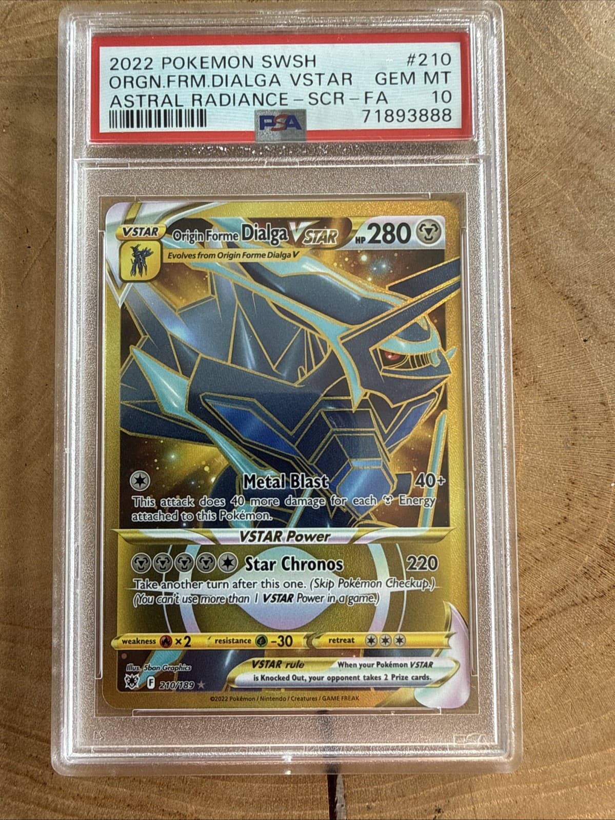 Pokemon TCG Origin Forme Dialga VSTAR 210/189 Astral Radiance Holo PSA 10
