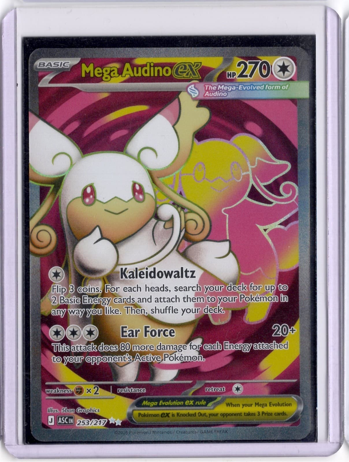 Mega Audino ex 253/217 Ascended Heroes Ultra Rare Full Art Pokemon Card NM