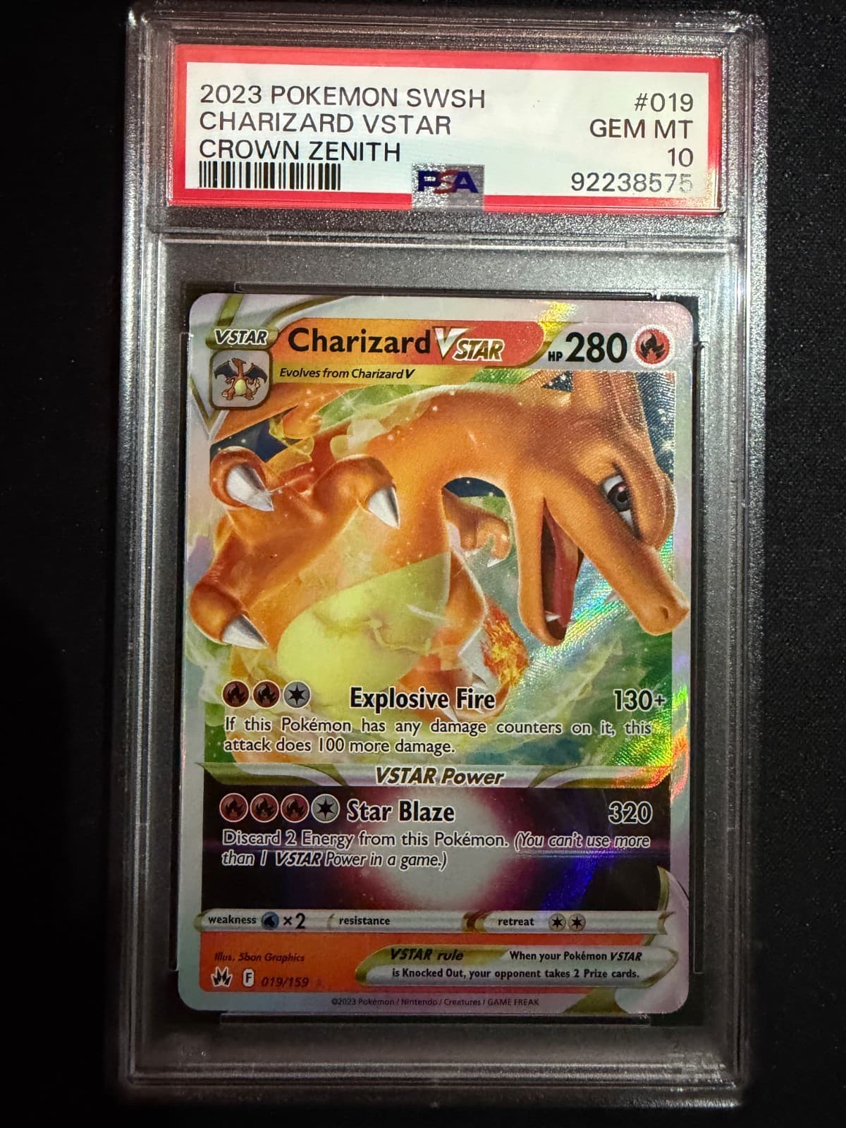 PSA 10 Charizard VSTAR Ultra Rare Crown Zenith 019/159