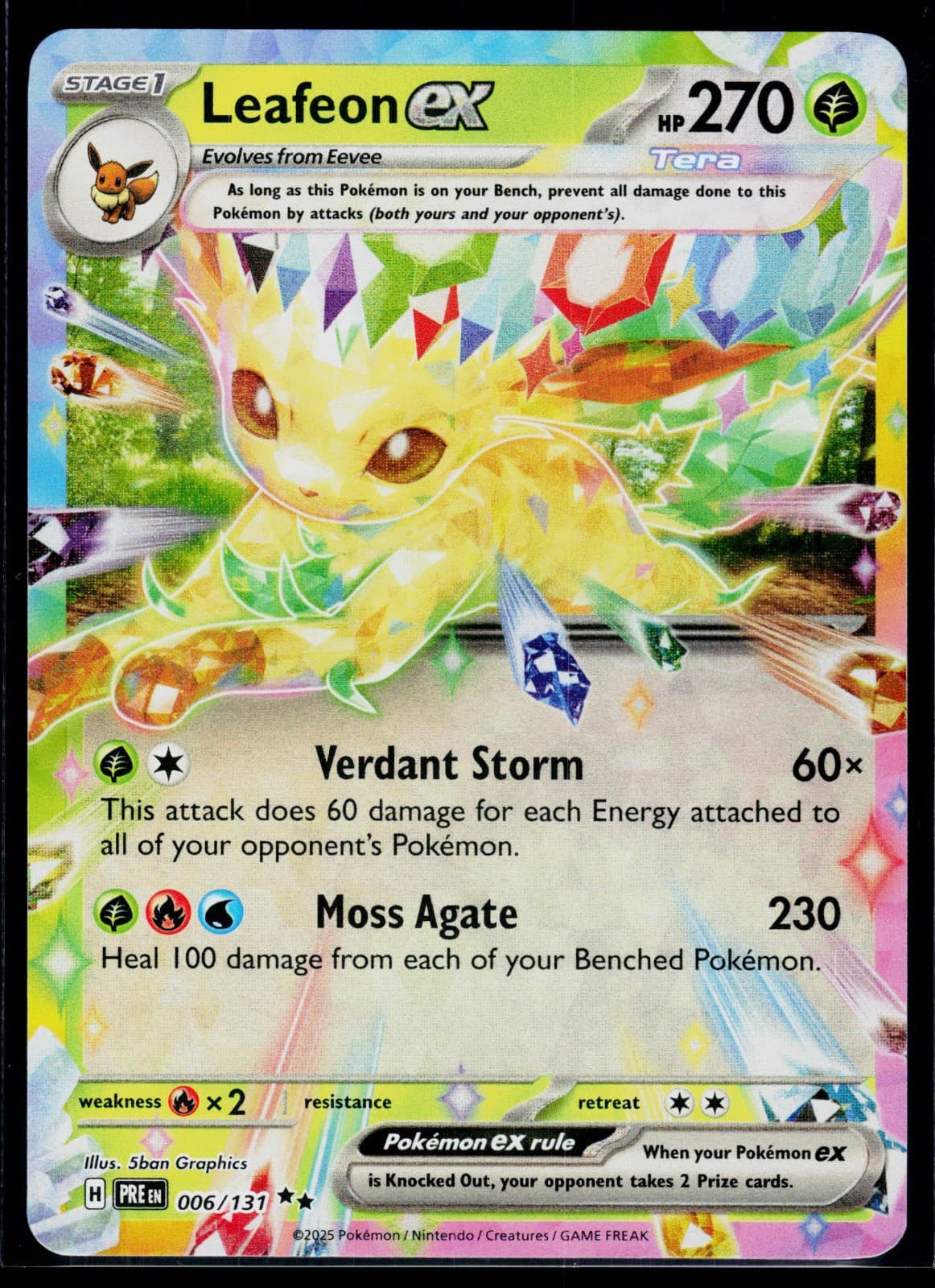 Leafeon ex Holo Double Rare SV: Prismatic Evolutions 006/131 NM