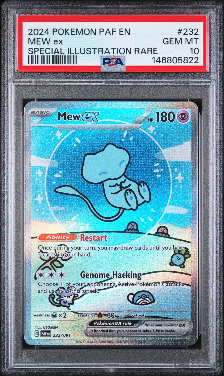 2024 POKEMON PAF EN-PALDEAN FATES SPECIAL ILLUSTRATION RARE #232 MEW EX PSA 10