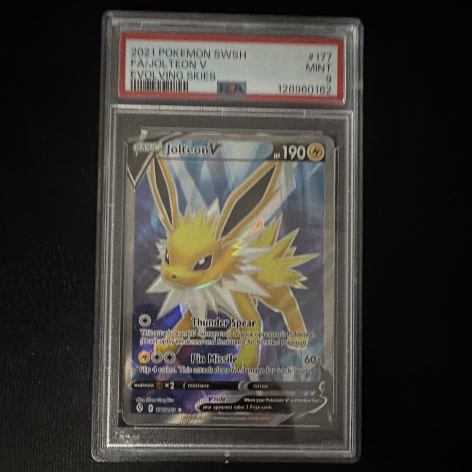 Jolteon V (Full Art) 177/203 SWSH07: Evolving Skies Holo PSA 9