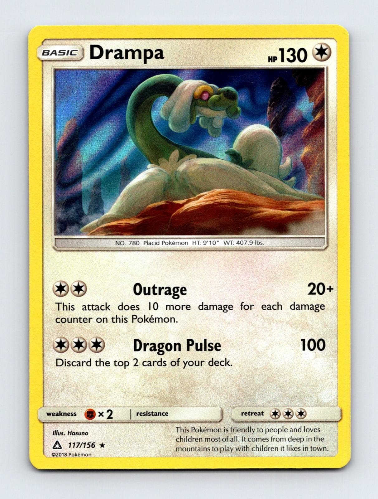 Drampa 117/156 Holo Rare Ultra Prism Pokemon Lightly Played