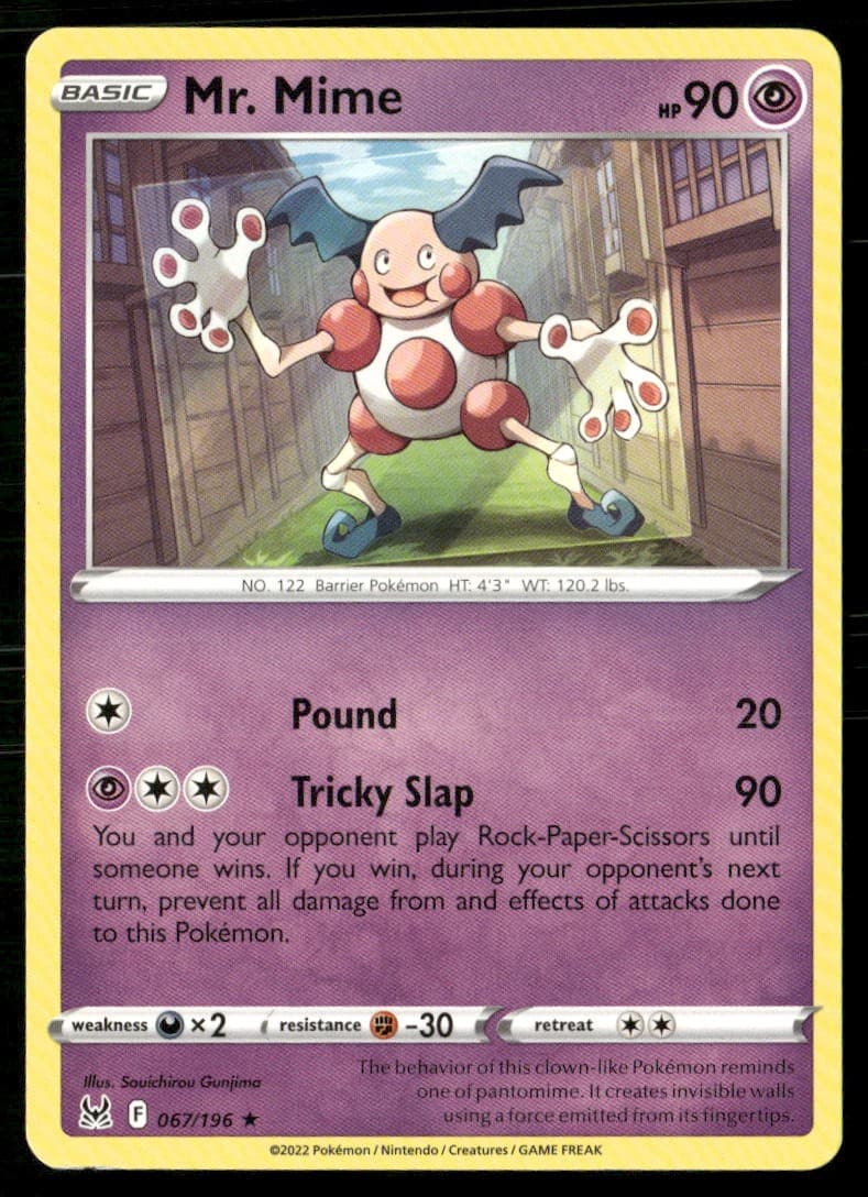 Mr. Mime 067/196 Rare Lost Origin Pokemon Lightly Played