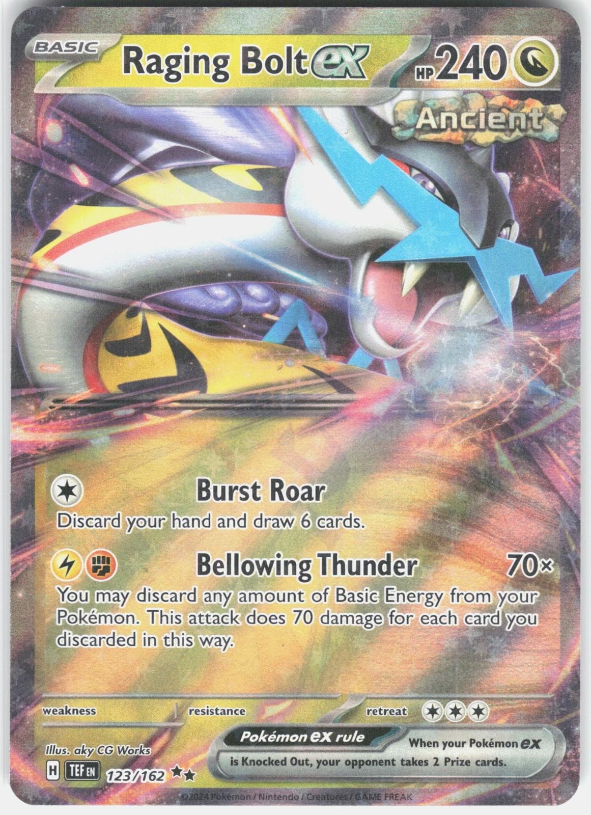 Raging Bolt ex 123/162 Double Rare Temporal Forces Pokemon Holo Near Mint