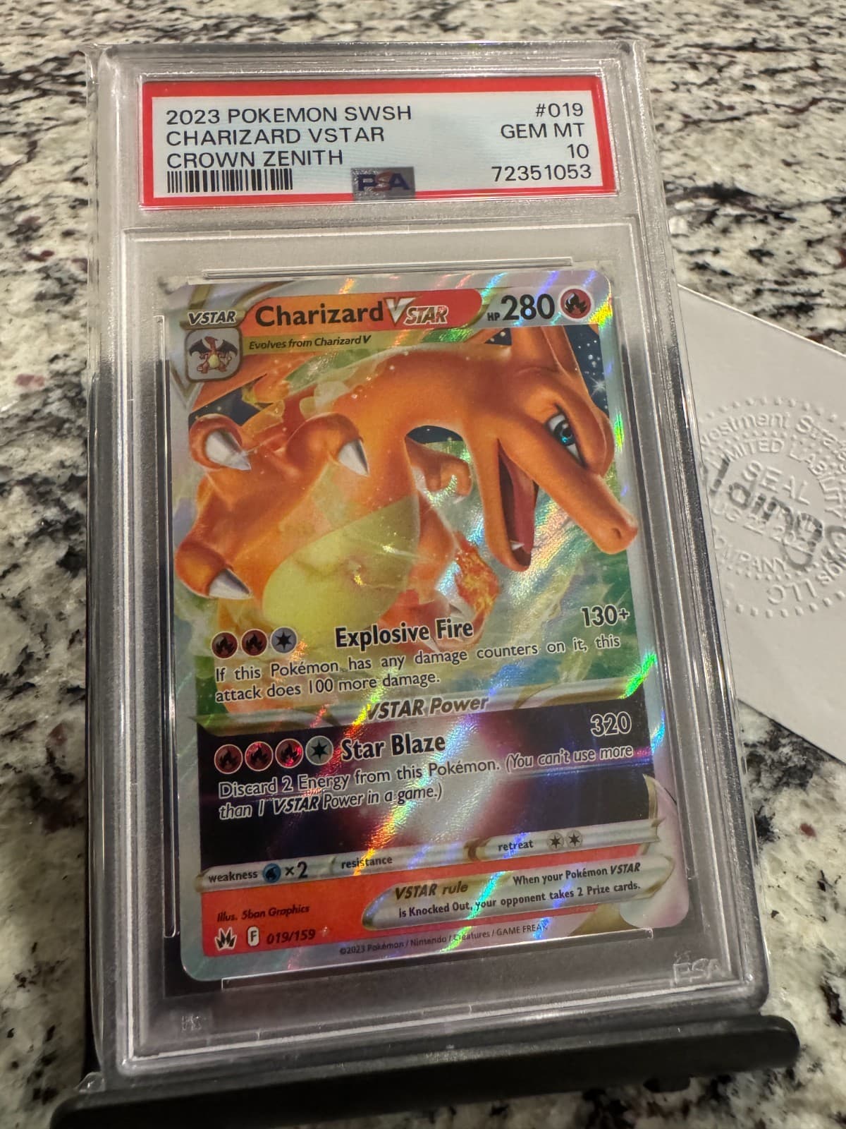 PSA10 (2023 POKEMON SWSH CROWN ZENITH) CHARIZARD VSTAR 019/159