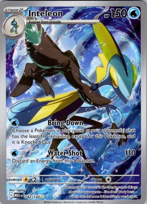 Inteleon 142/132 Illustration Rare Mega Evolution Pokemon Holo Near Mint