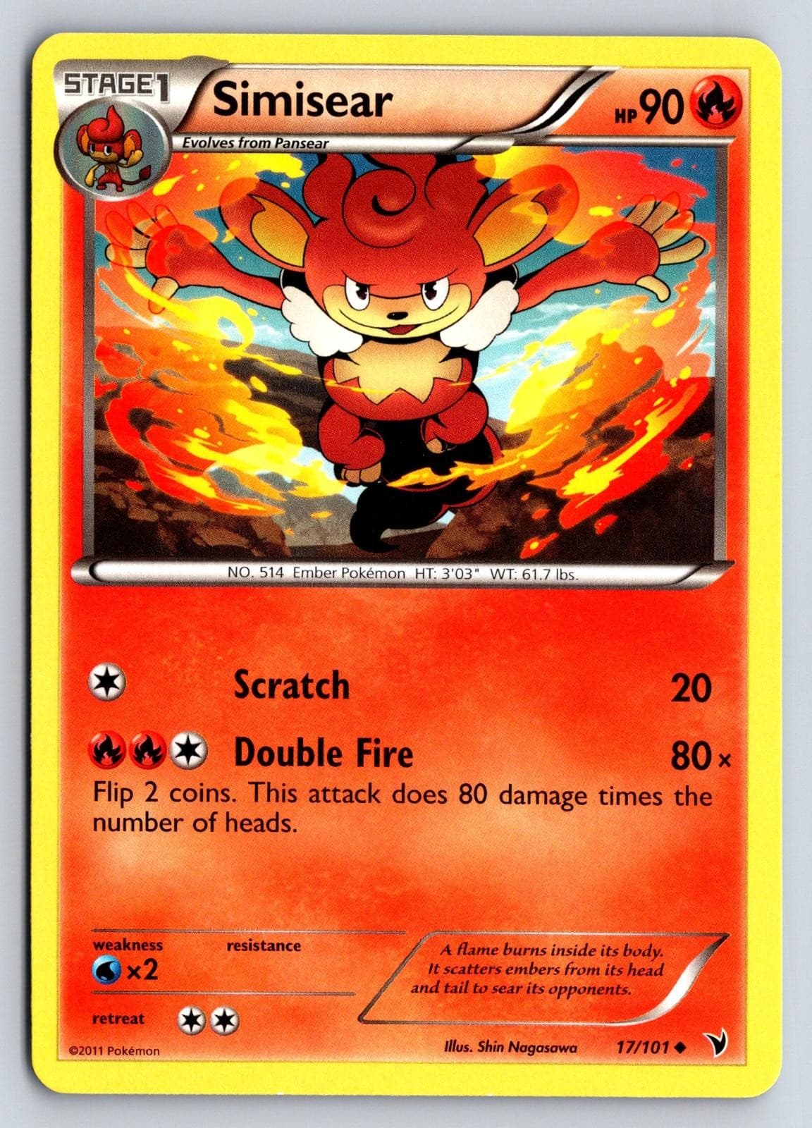 Simisear 17/101 Noble Victories Pokemon