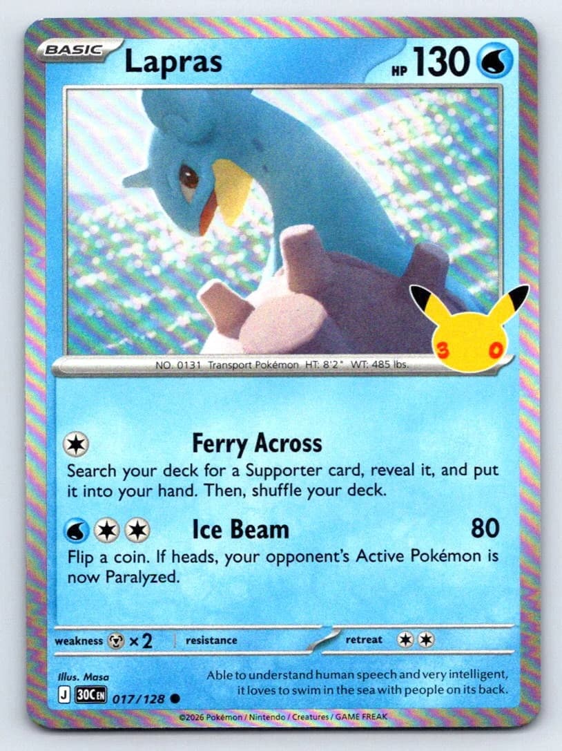 2026 30th Celebration Lapras Holo #17/128