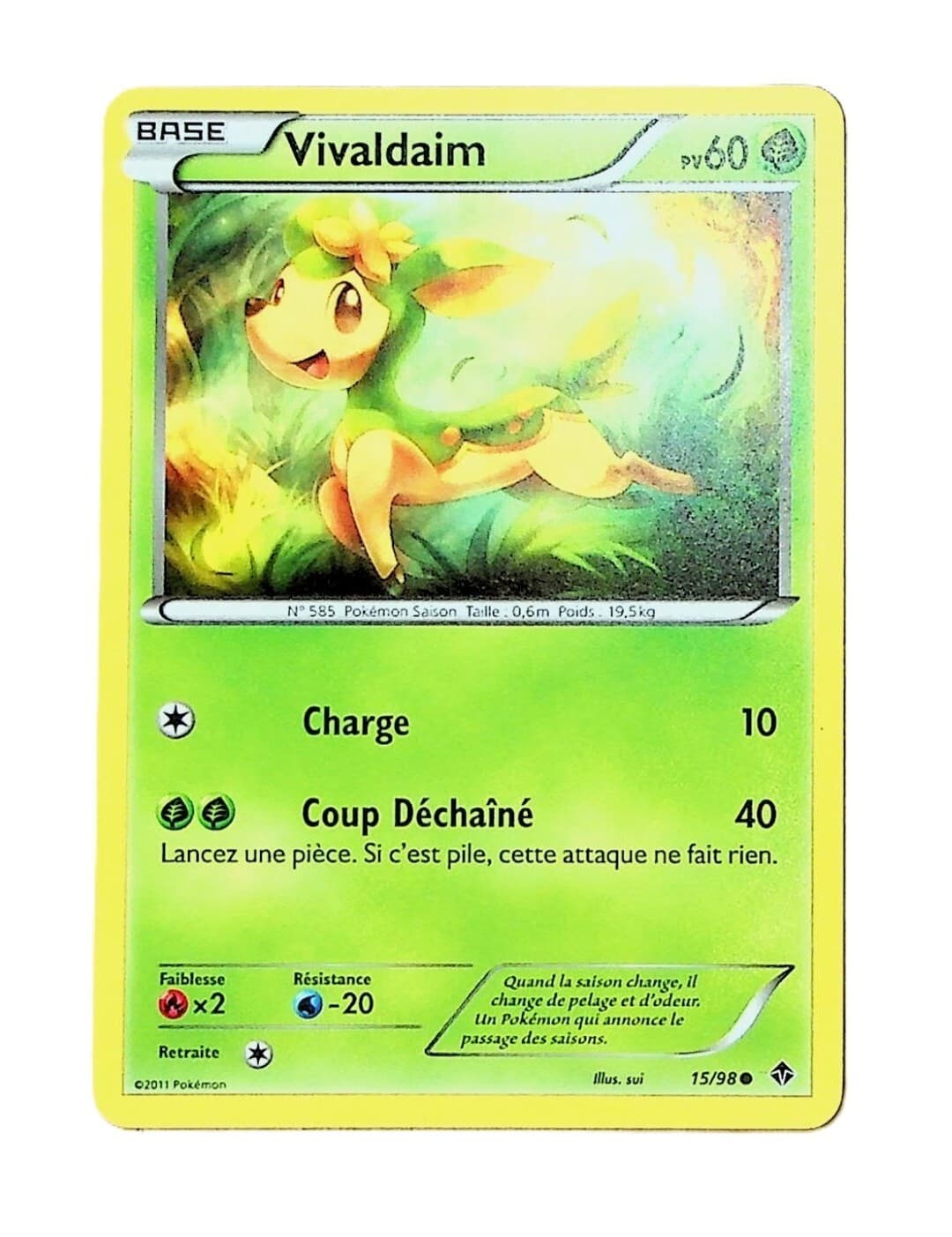 Carte Pokemon 15/98 Vivaldaim : NB Pouvoirs Emergeants