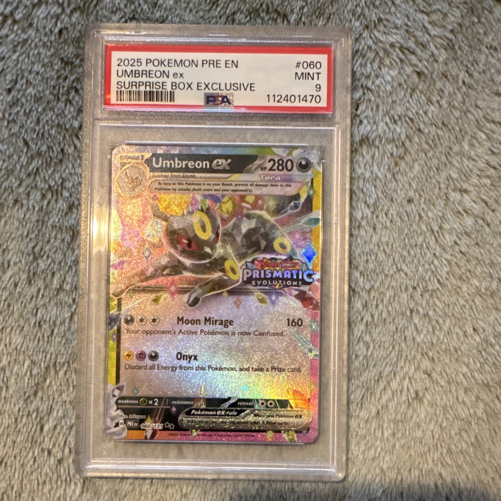 Pokémon Umbreon EX TCG Prismatic Evolutions Stamp 060/131 Holo PSA 9