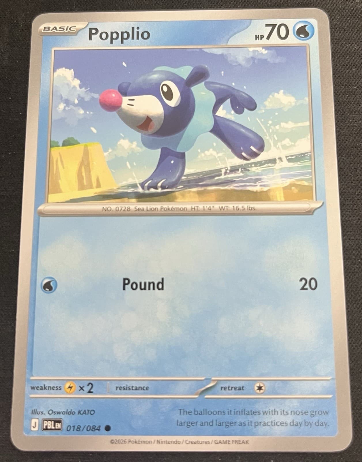 Popplio #18 Pokemon Pitch Black Regular Near Mint