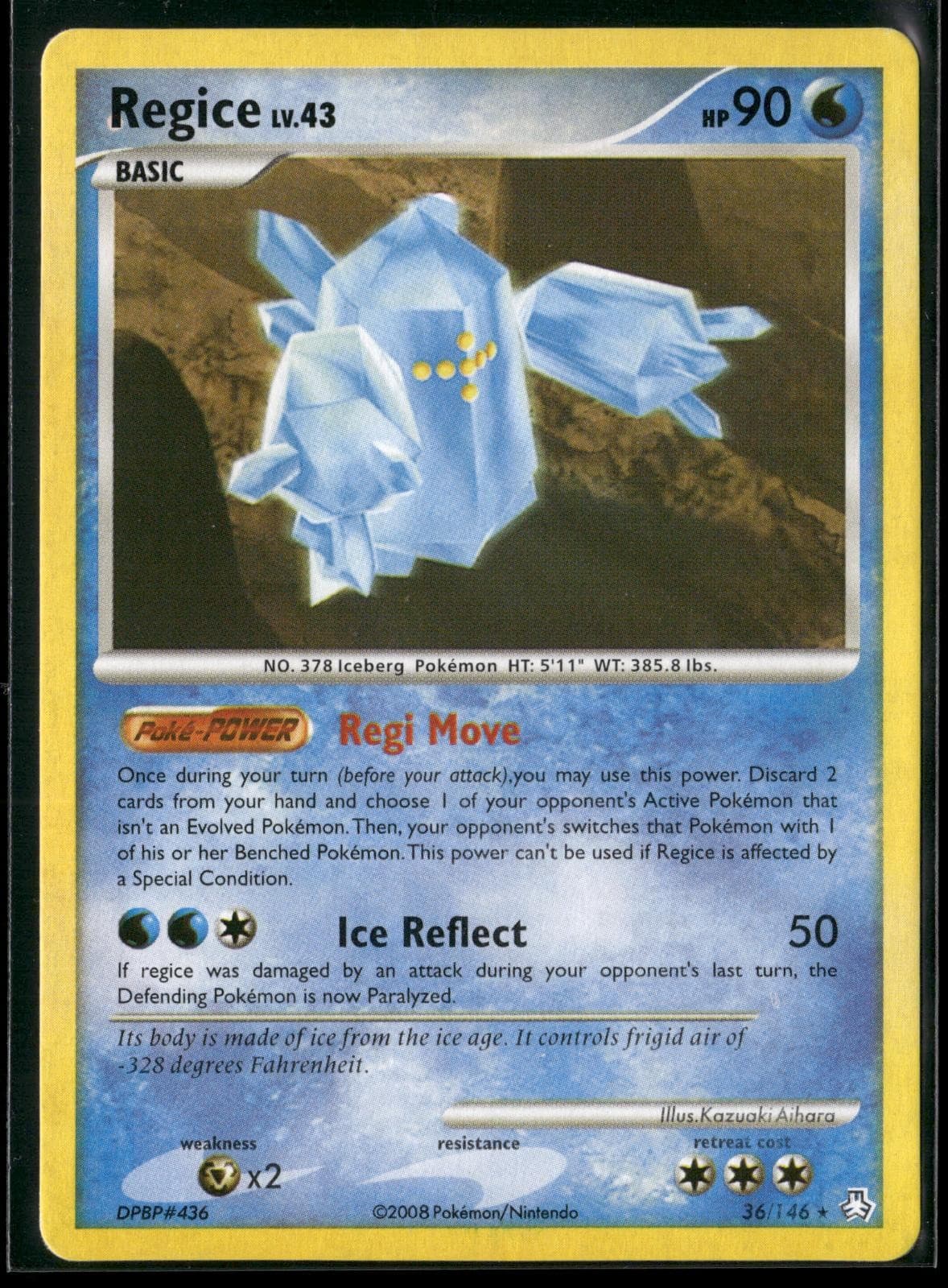 Regice 36/146 Rare Legends Awakened Pokemon Lightly Played