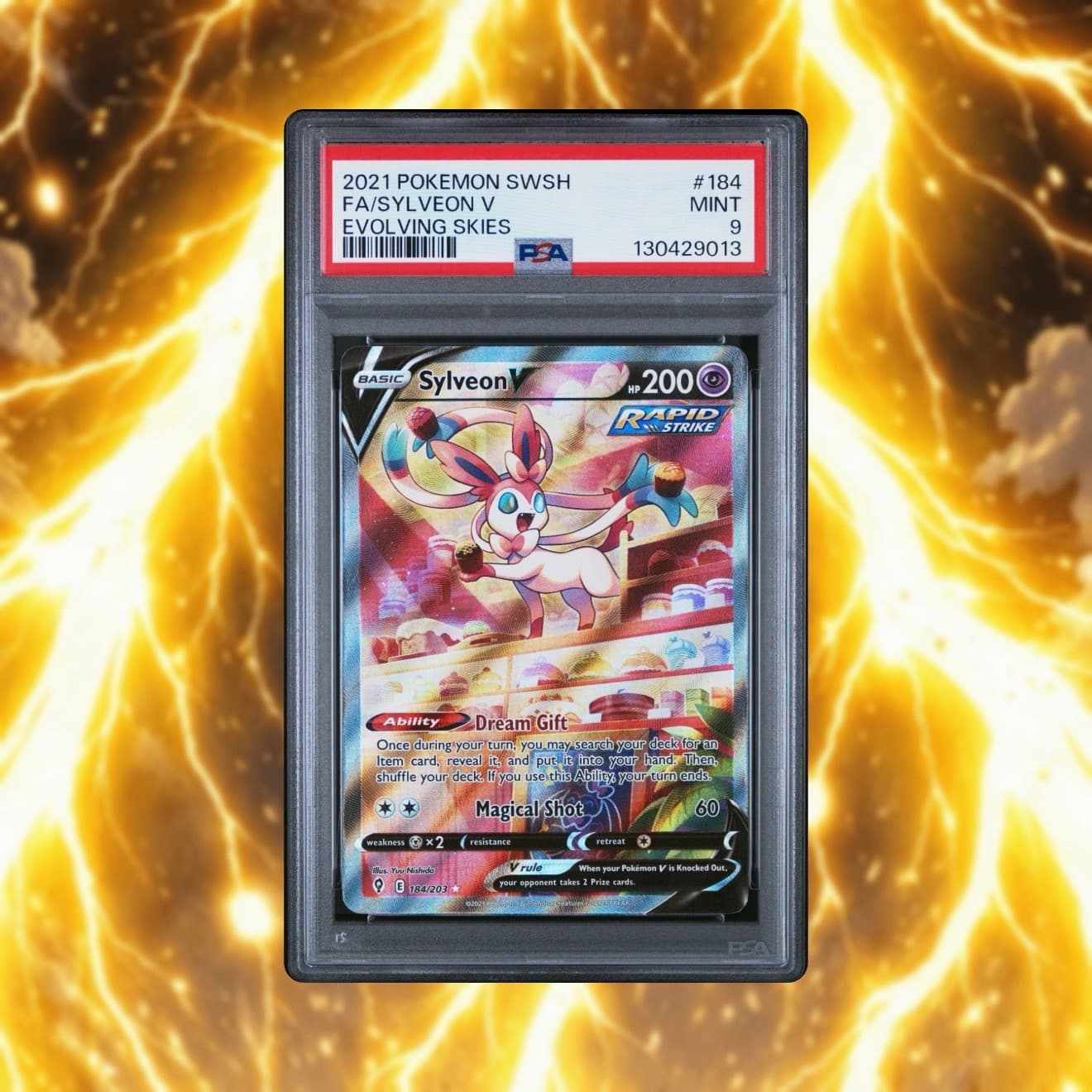 Pokemon Evolving Skies Sylveon V 184/203 Alt Art Rare Holo PSA 9 Looks Better!