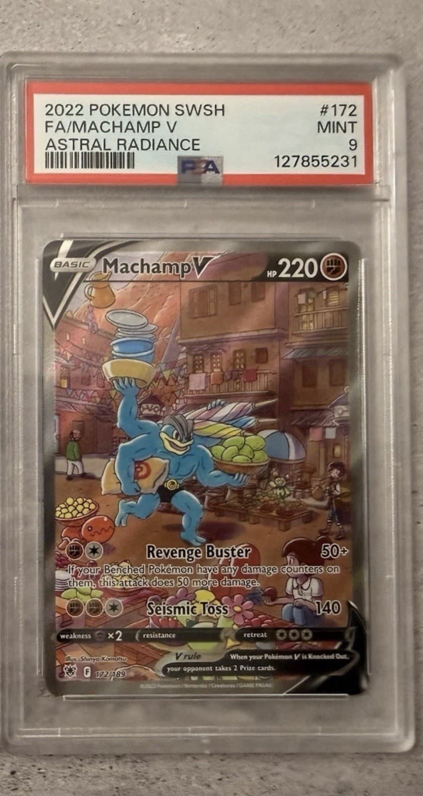 The Pokémon Company Machamp V Alt Full Art Holo 172/189 Astral Radiance PSA 9