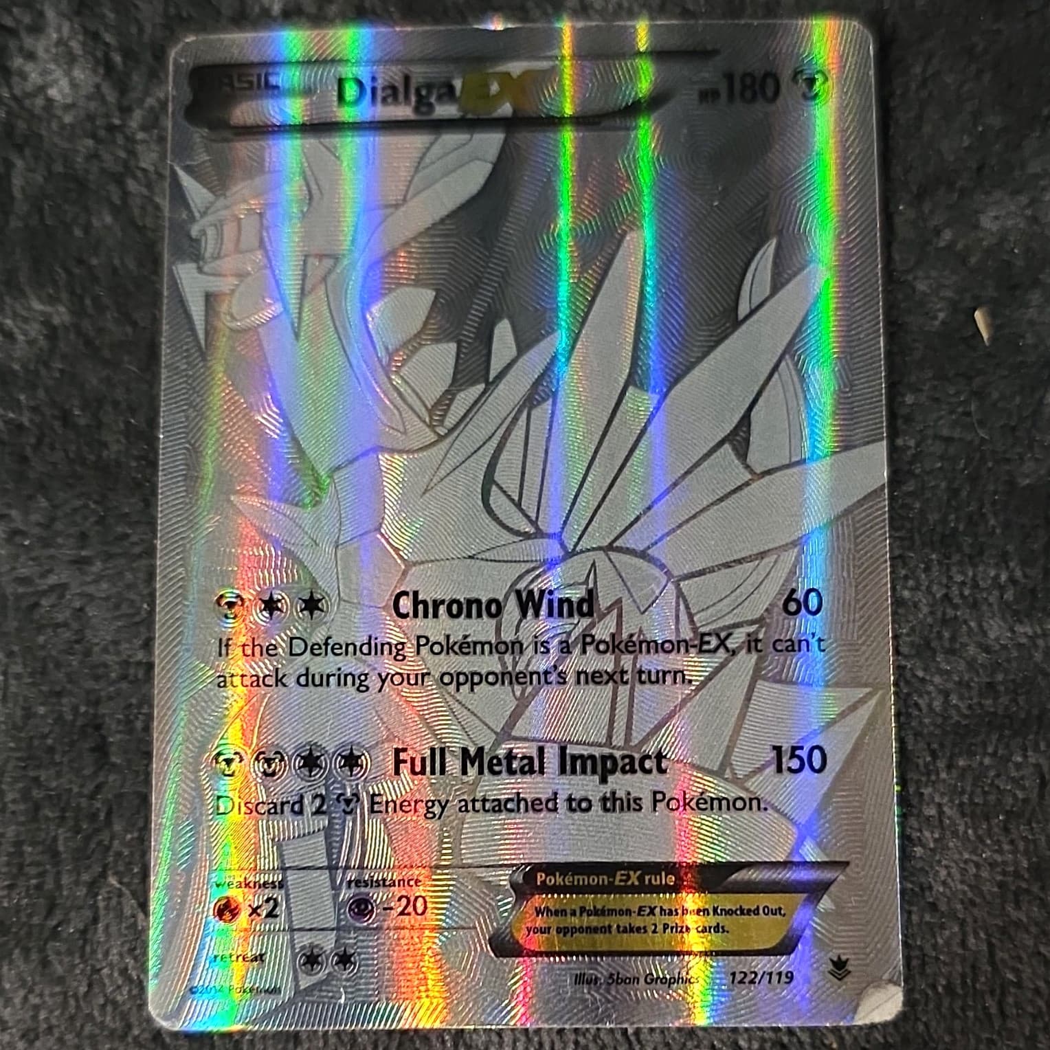 Pokemon Card TCG Dialga EX 122 Secret Rare 122/119 XY Phantom Forces Holo HP