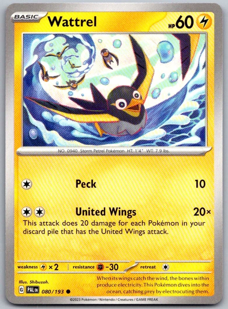 Wattrel Paldea Evolved 080/193 Common PokéMon — English Near Mint