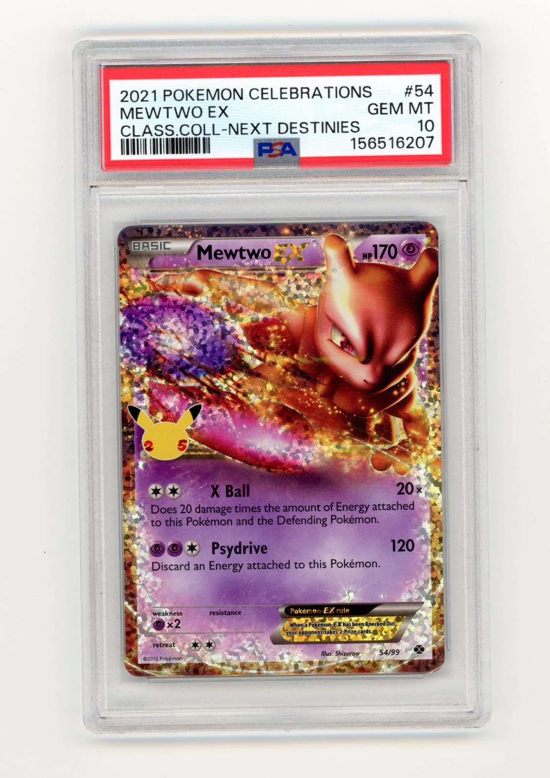2021 POKEMON MEWTWO EX CELEBRATIONS CLASSIC COLLECTION #54 PSA 10
