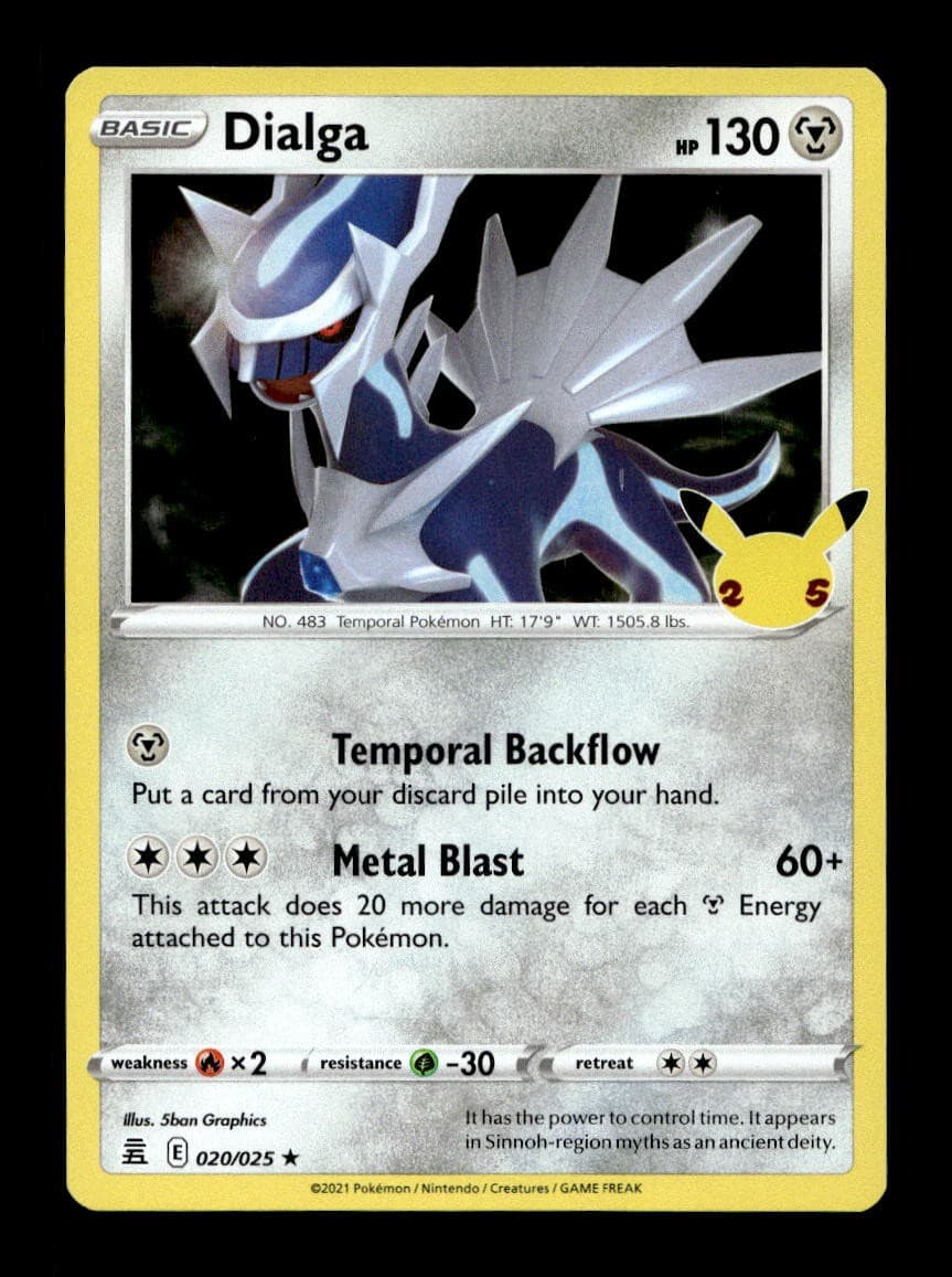 Dialga 020/025 Rare Celebrations Pokemon Holo Near Mint