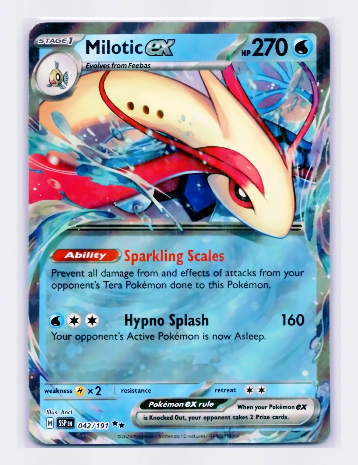Milotic ex 42/191 Holo Double Rare Surging Sparks Pokemon LP