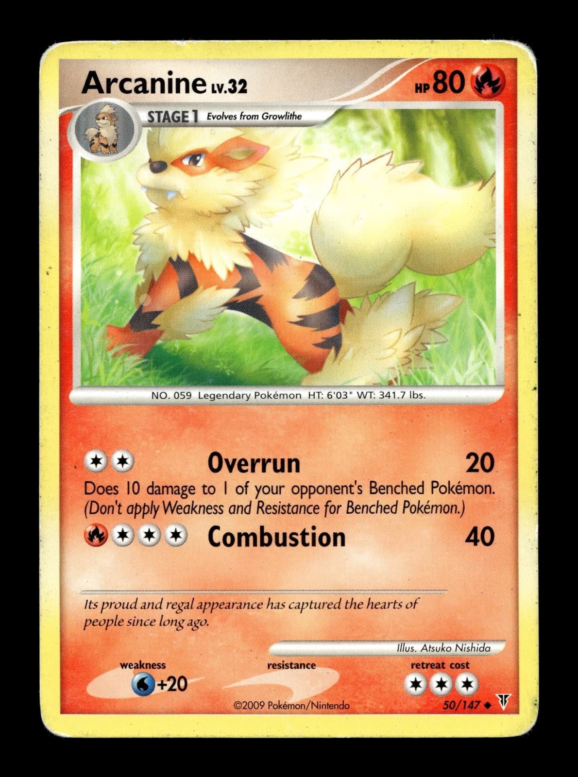 Arcanine Supreme Victors #50 (2009) Uncommon HP Pokemon