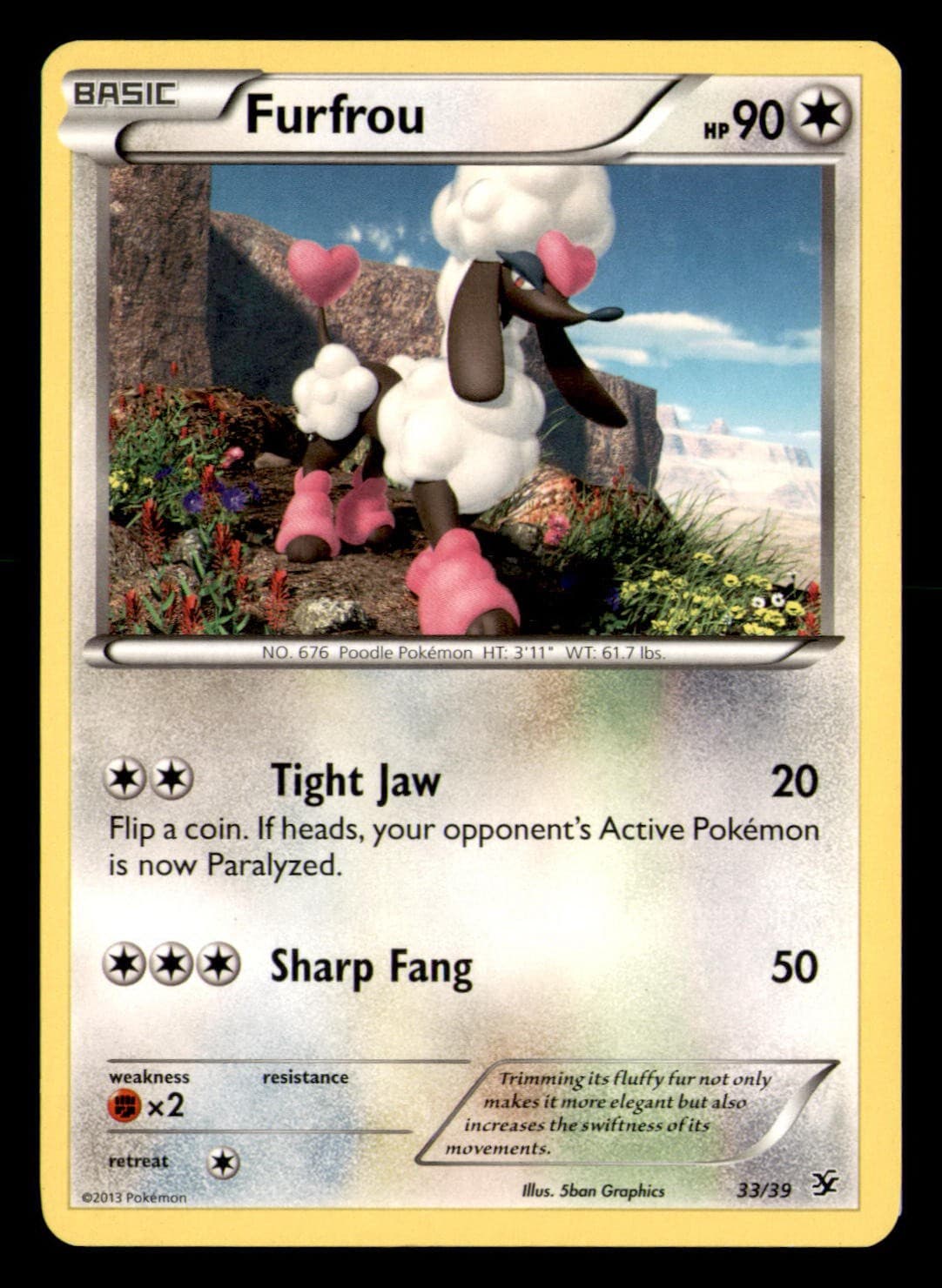 Furfrou 33/39 Kalos Starter Set Pokemon Moderately Played