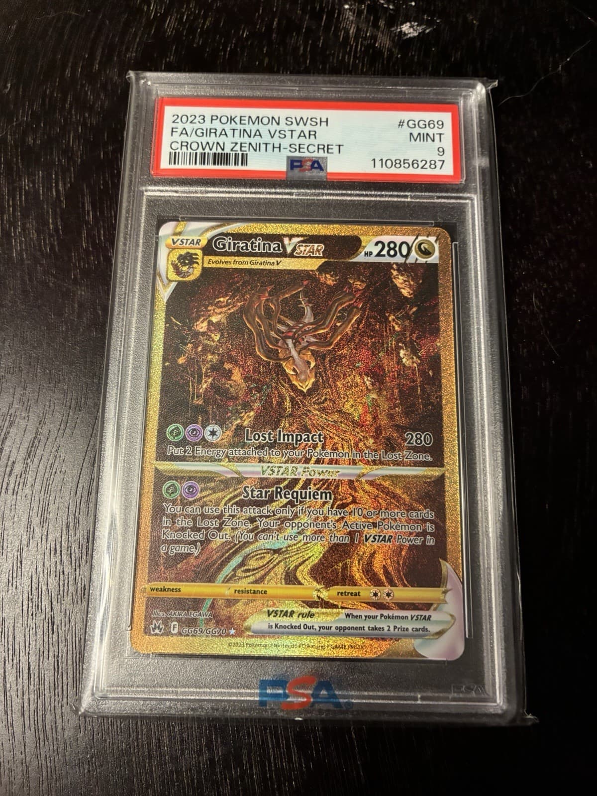 2023 Pokemon Giratina VSTAR GG69/GG70 Crown Zenith Secret Rare PSA 9 MINT