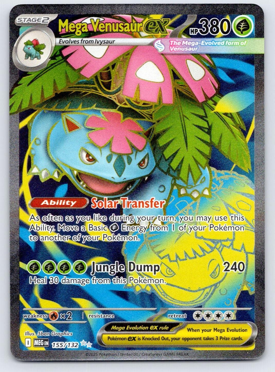 Mega Venusaur ex 155/132 Ultra Rare Mega Evolution Pokemon Holo Near Mint