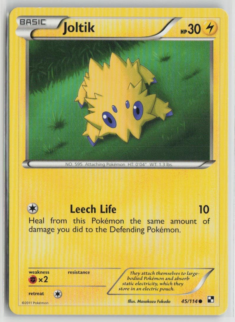 Joltik 45/114 Common Black & White Pokemon Moderately Played