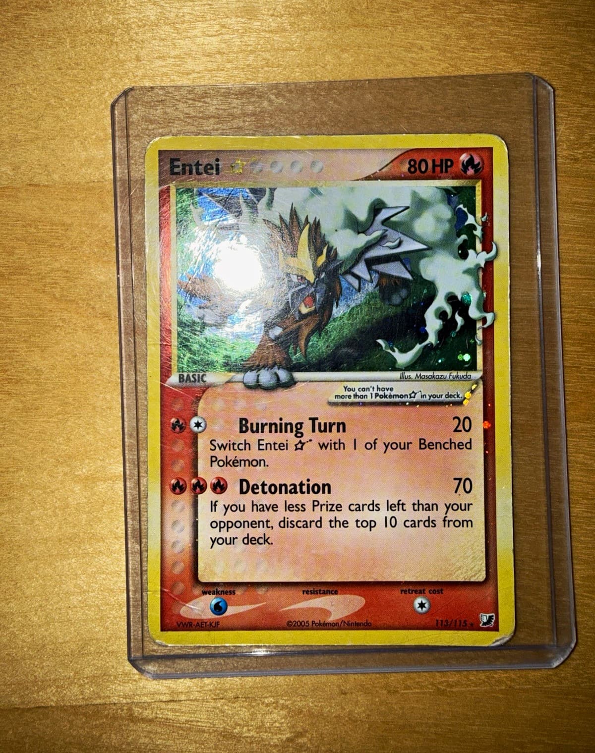 The Pokémon Company Entei Star 113/115 EX Unseen Forces Holo Ultra Rare 2005
