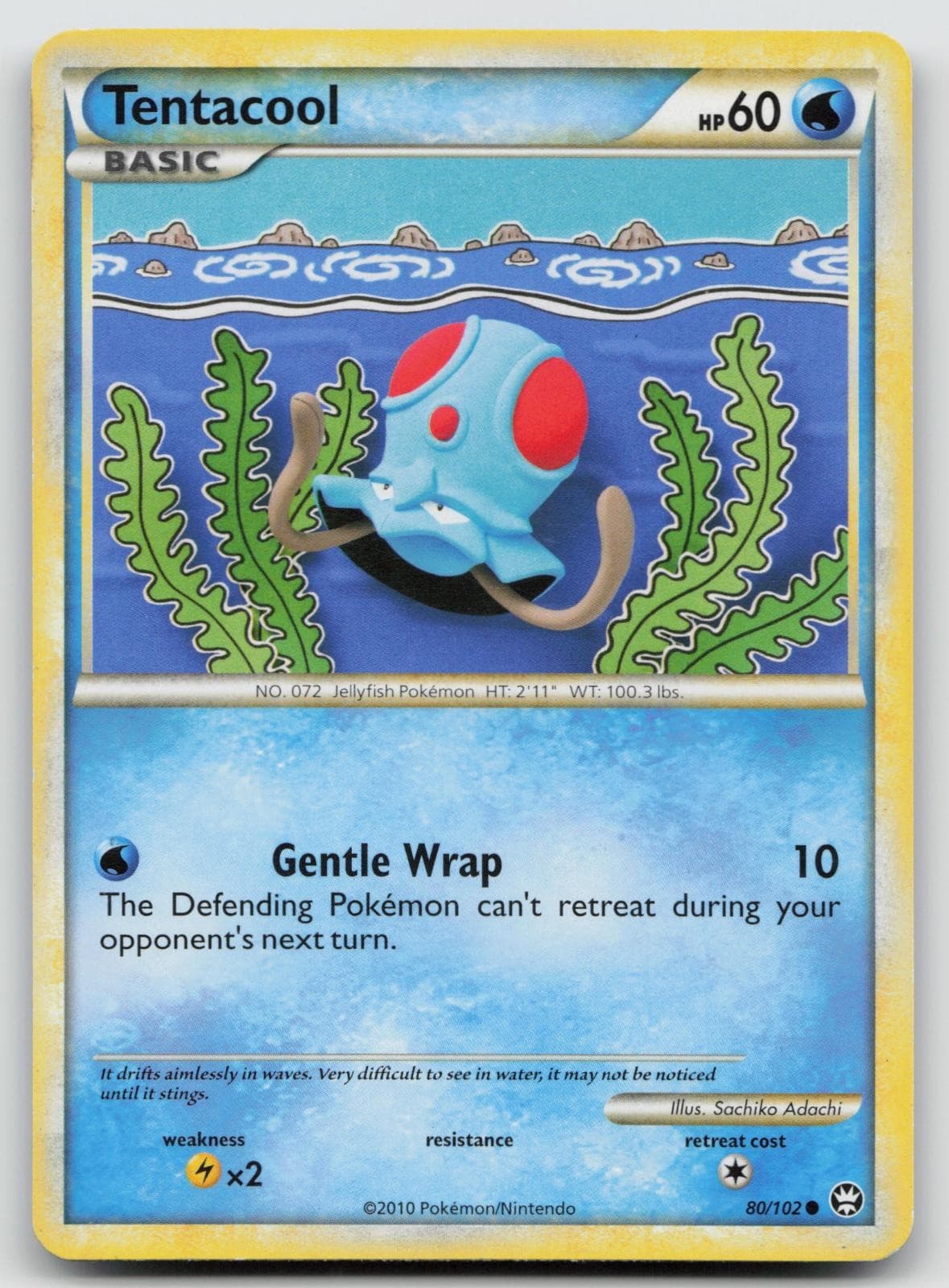 Tentacool 80/102 MP HGSS Triumphant Pokemon L449