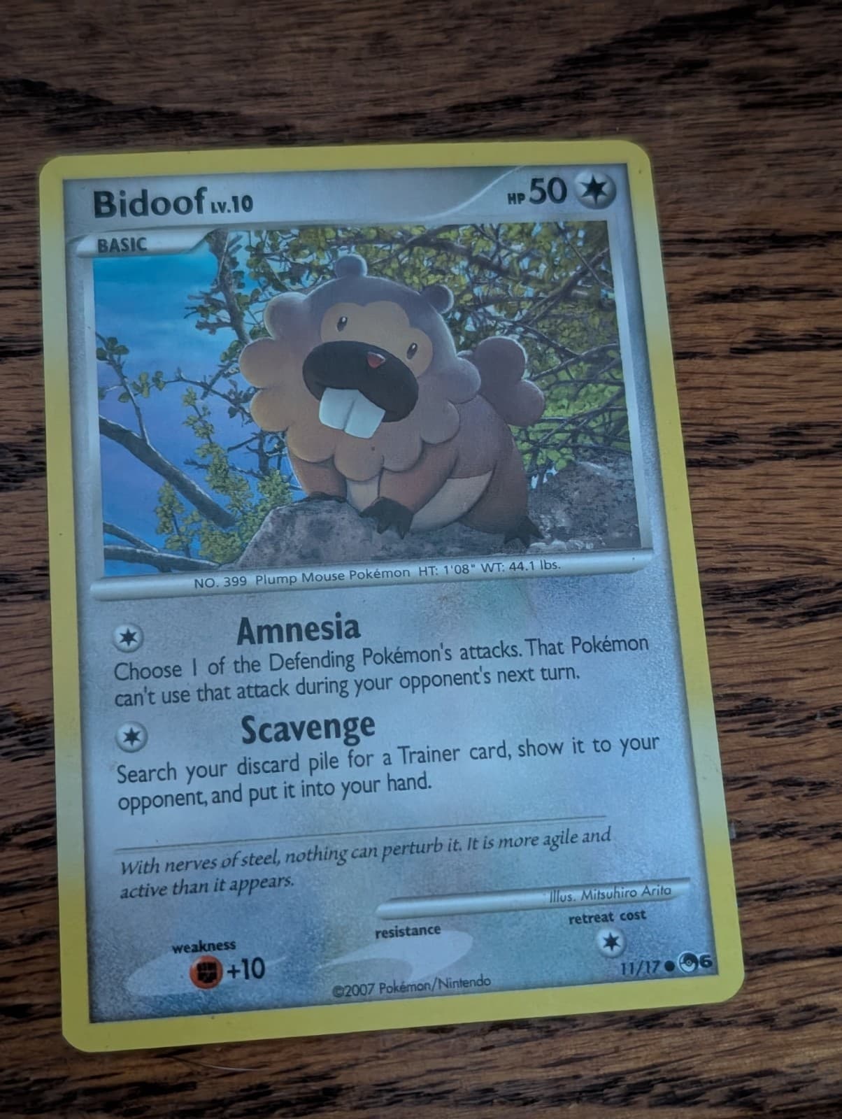 Pokémon TCG Bidoof Pop Series 6 Regular Common 011/017 Basic 50 HP English
