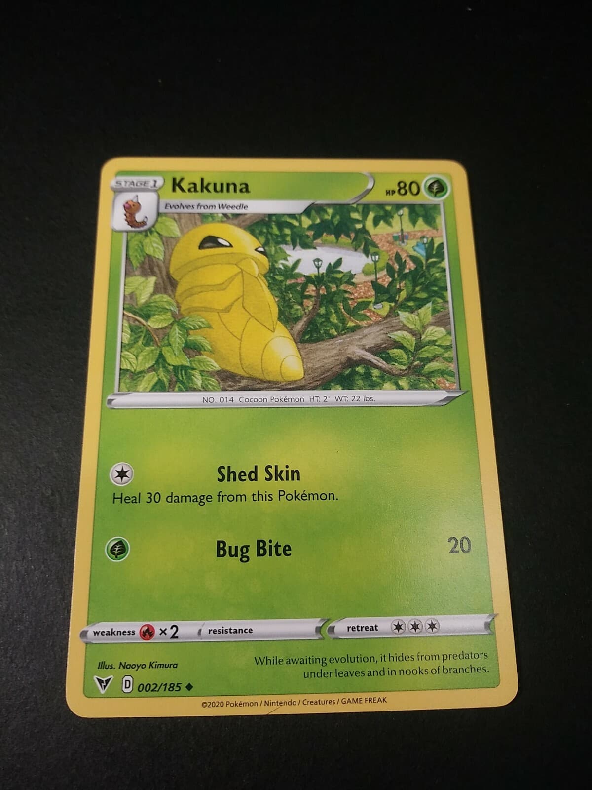 Pokemon Vivid Voltage Kakuna Uncommon Card 002/185 NM