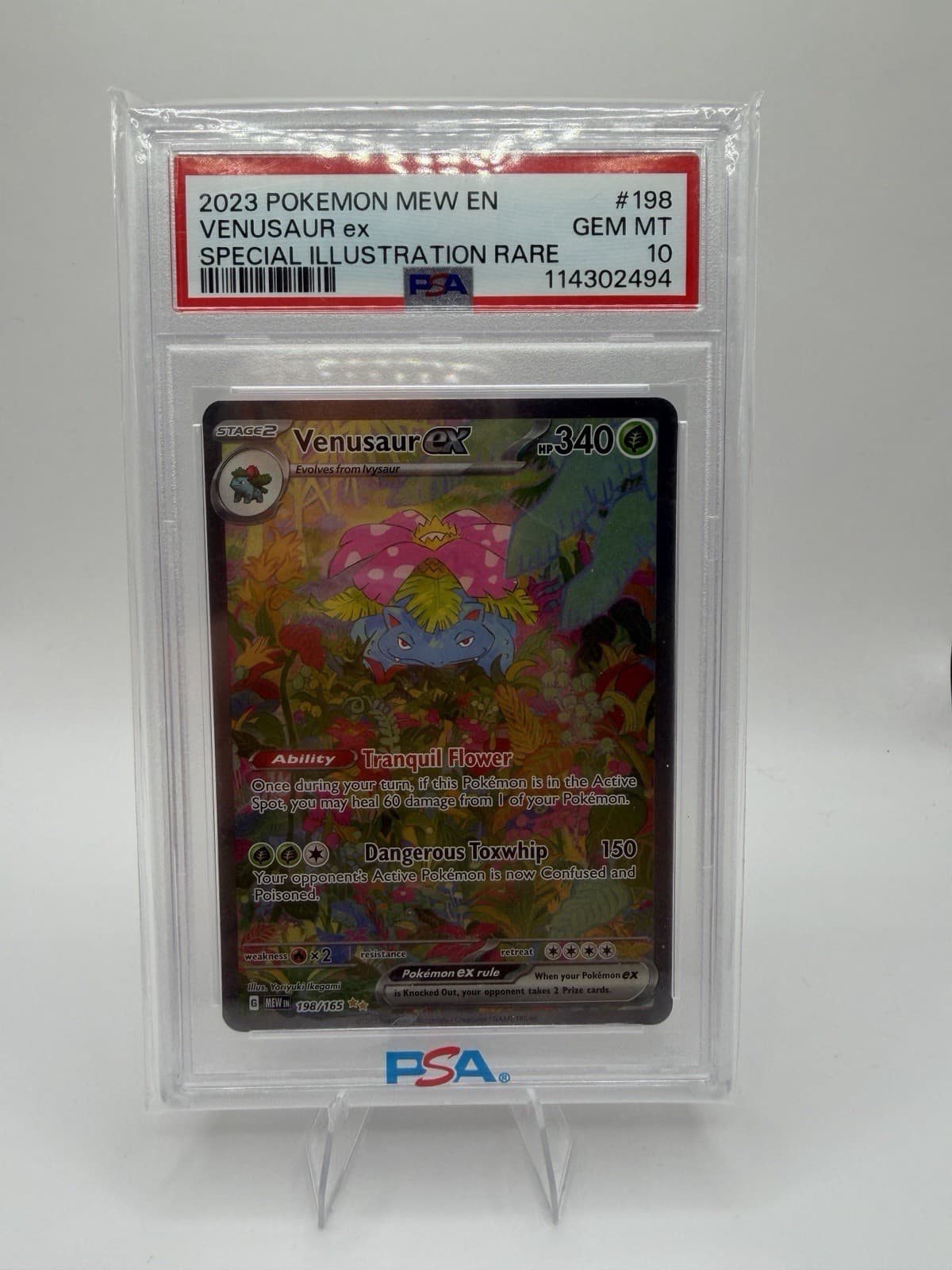 2023 Pokemon 151 Venusaur ex #198 Special Illustration Rare PSA 10 GEM MINT