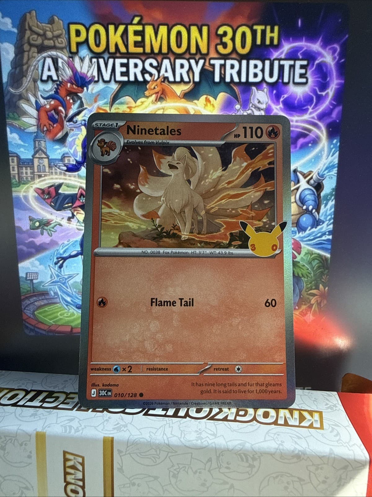 Pokemon TCG Ninetales 010/128 Holo 30th Celebration Anniversary - LP/NM