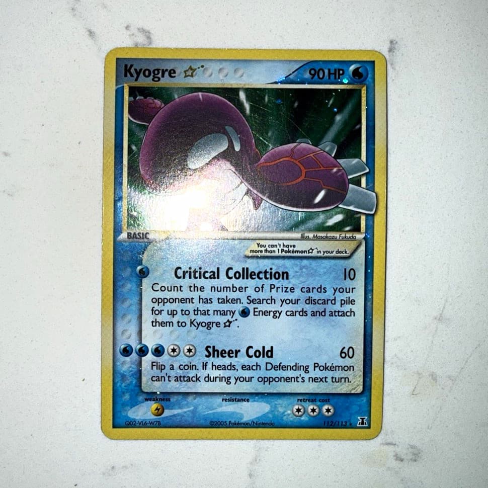 Pokemon Kyogre Star 112/113 EX Delta Species Holo Ultra Rare LP- MOUTH SWIRL