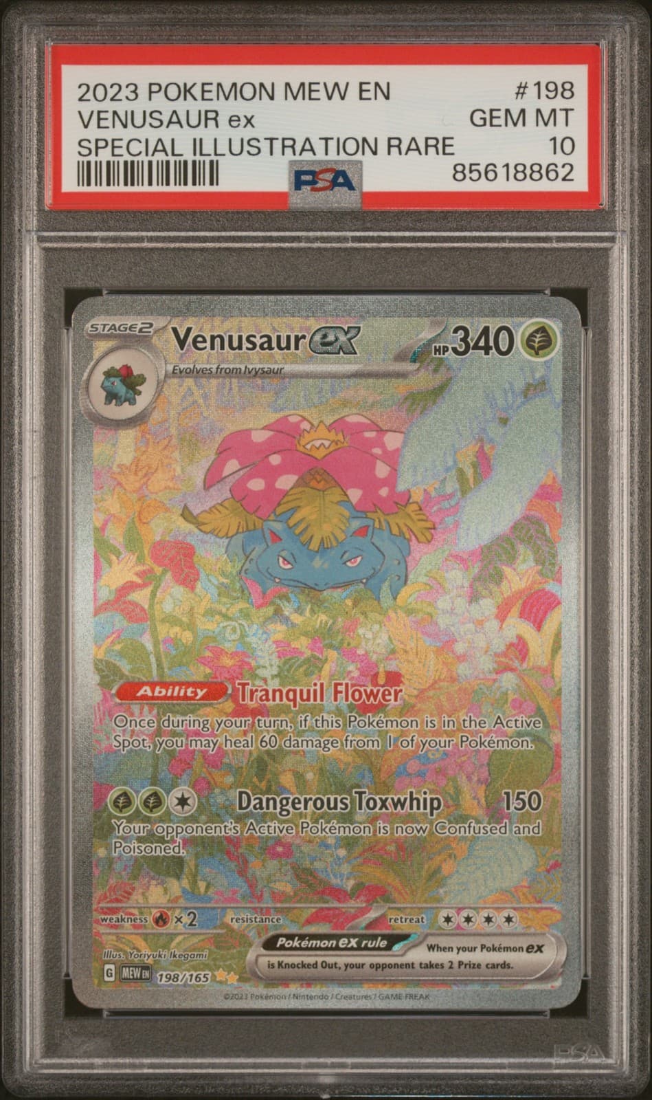 2023 POKEMON MEW EN-151 SPECIAL ILLUSTRATION RARE #198 VENUSAUR EX PSA 10