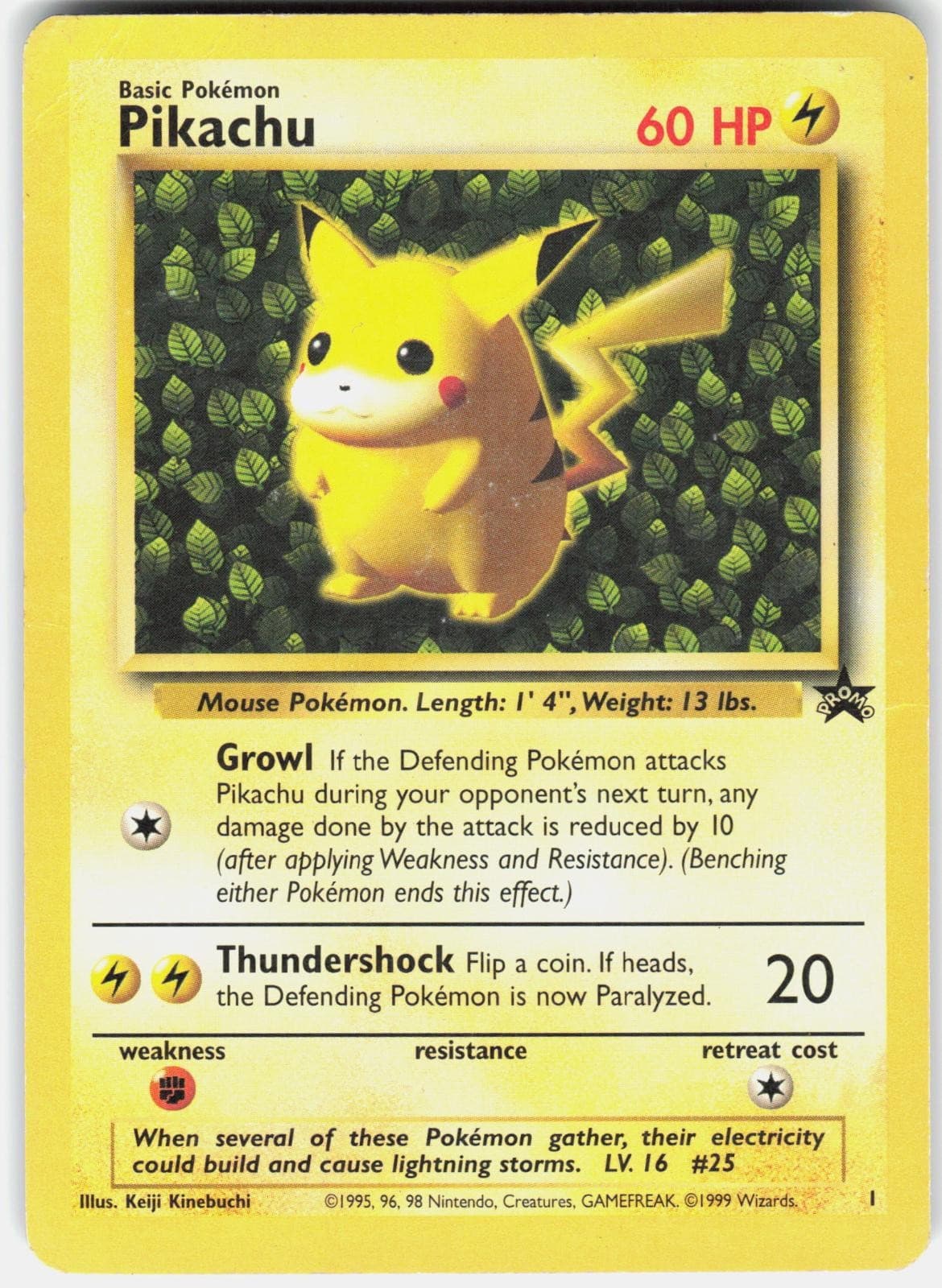 Pokemon Pikachu 1 Promo Wizards Black Star Promos Pokemon Lightly Played C