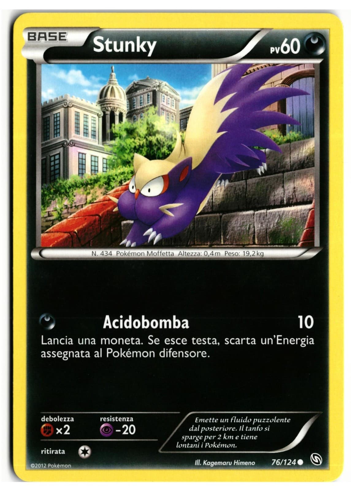 Pokémon Stunky 76/124 Stirpe dei Draghi ITA Near Mint Comune DRX Italiano 2012