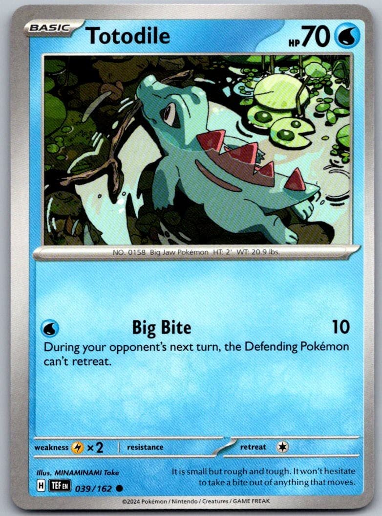 Totodile Temporal Forces 039/162 Common PokéMon — English Near Mint