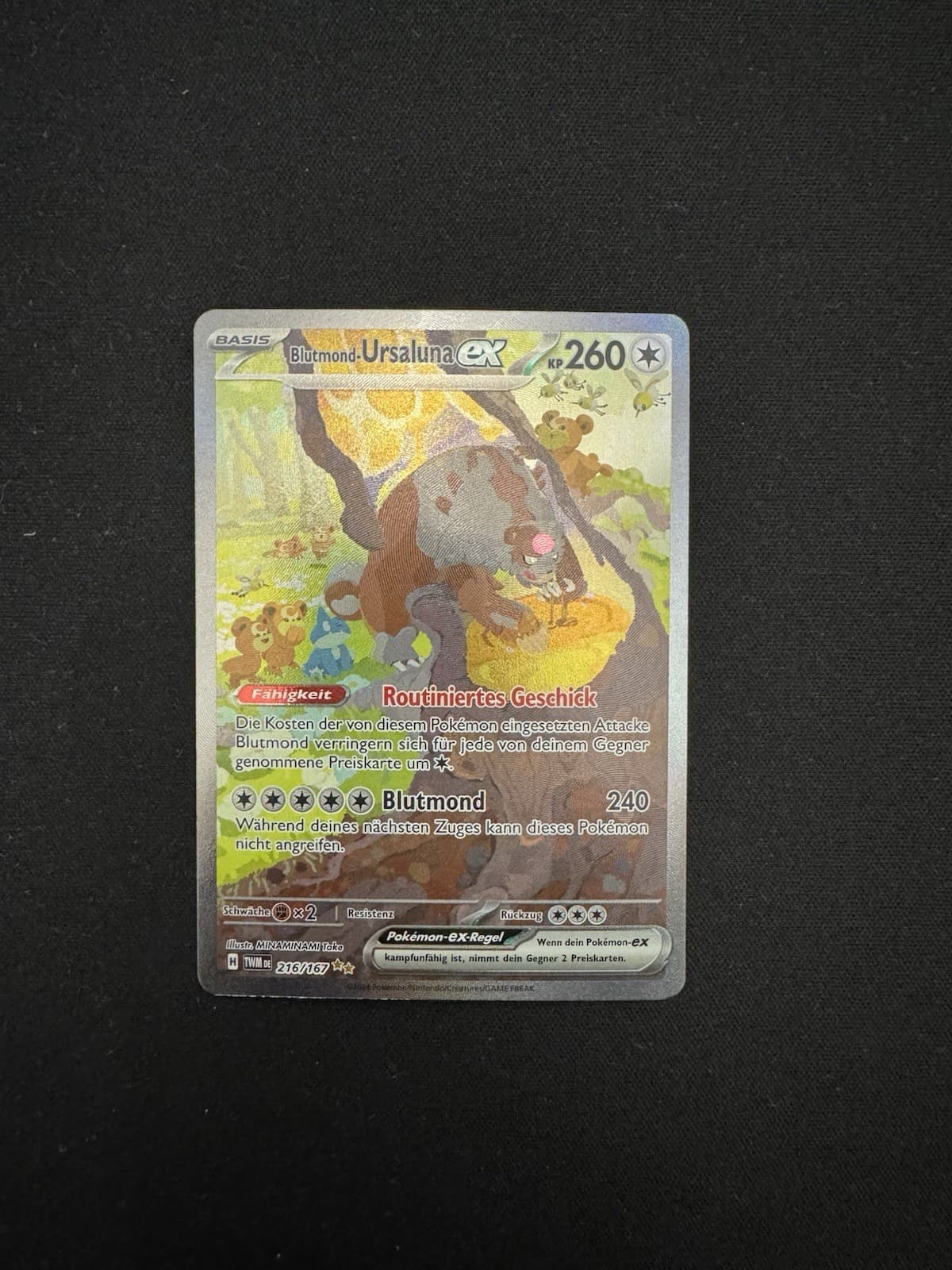Pokemon Karte Blutmond-Ursaluna EX 216/167 Maskerade im Zwielicht NM Deutsch SIR